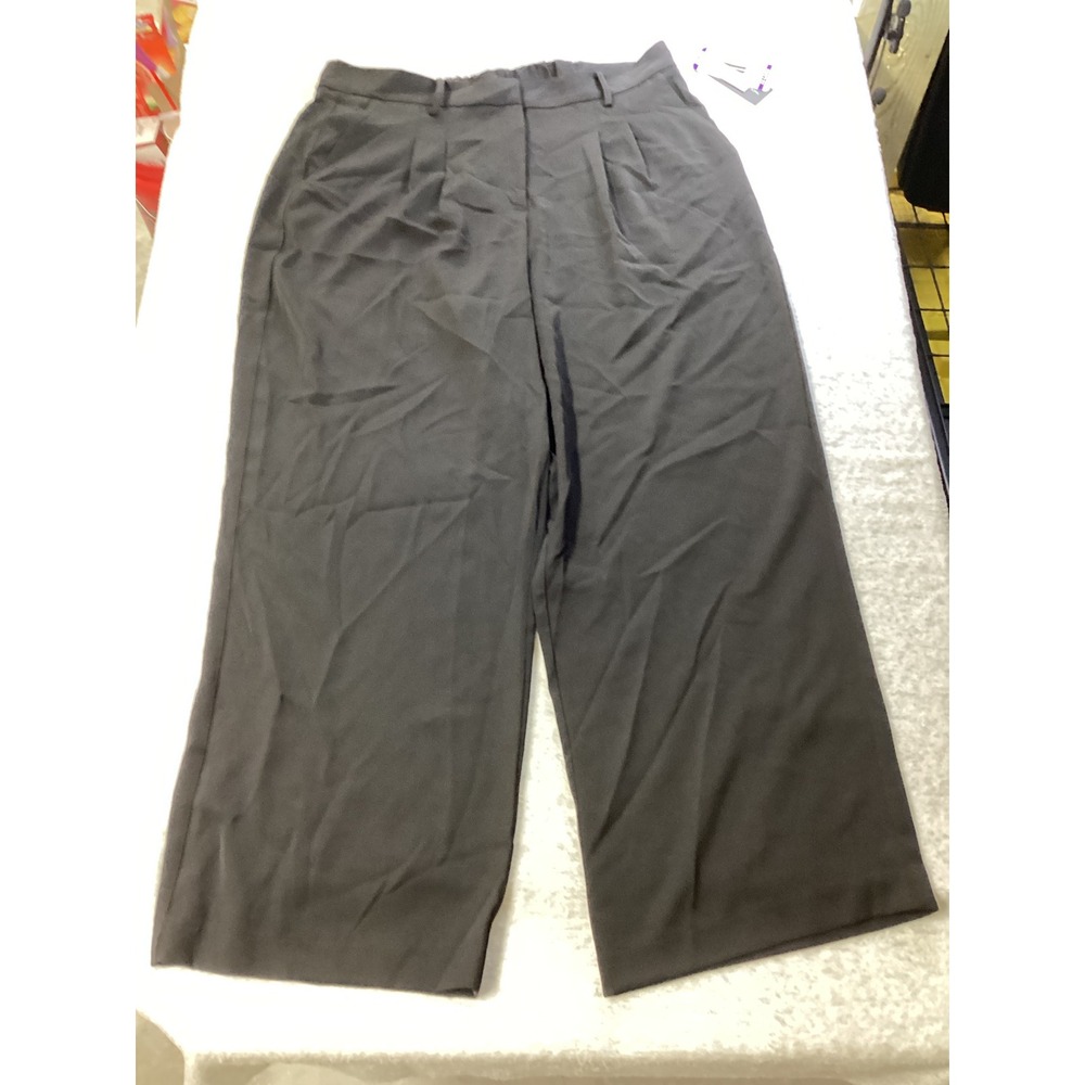French‎ Connection Womens Wide Leg Trouser Black Pleated Pants XXL 984201098 NEW